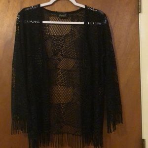 Gorgeous black lace coverup top M